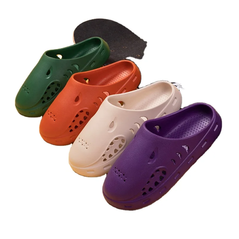 Unisex EVA Shark Shape Slides Slippers Couple Summer Hole Massage Outdoor Shoes 2023 New Soft Sandal for Men and Women