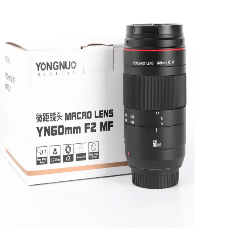 Новинка макрообъектив YONGNUO YN60mm F2 MF 0 234 m с большой диафрагмой и ручной фокусировкой для камеры
