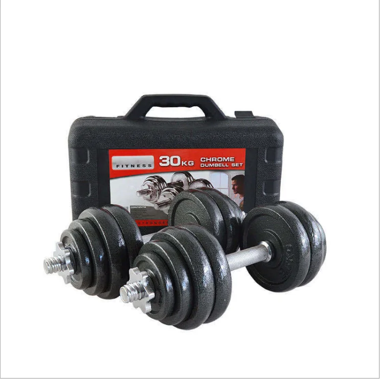 High quality fitness equipment adjustable weight barbell set gift box 20kg/30kg dumbbell set