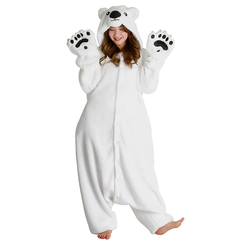 Factory hot sale realistic woman toddler man polar bear sexy animal costume