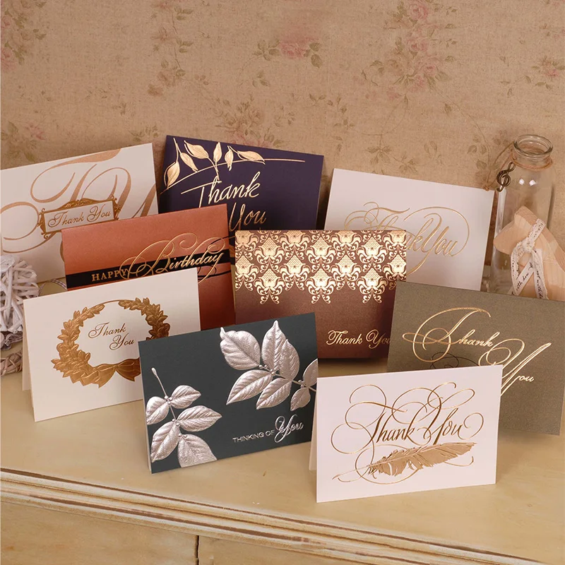 Custom Logo Design Both Sides Printing Art Paper Business Thank You Greeting Cards  or  Postcard