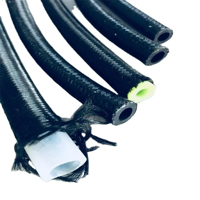 Silicone rubber braided hose outside braided different type of the yarn or wire silicone rubber braided hose