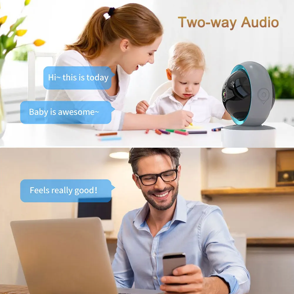 Tuya Wifi Smart 3MP Baby Monitor Night Vision Indoor Mini Home Security CCTV Surveillance Camera Support TF Card PST-F4-3MP