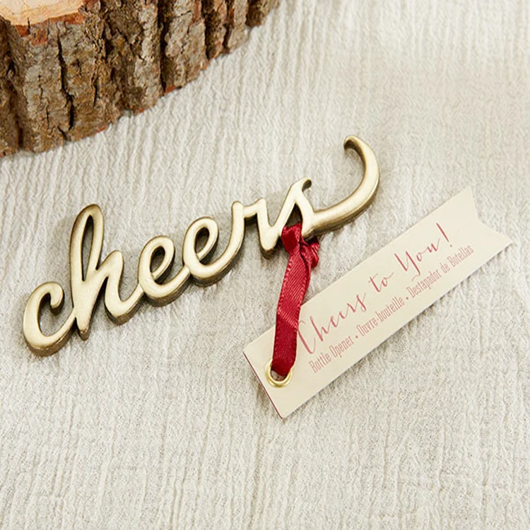 Cheers Antique Gold Bottle Opener