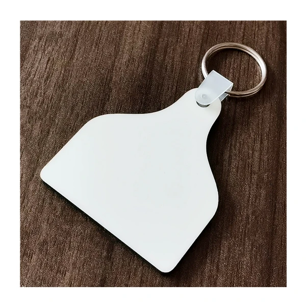 Double sided cow tag keychain Blank sublimation key ring 2023 new trends product