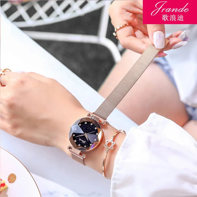 Stylish Starry Sky Star Magnetic Watches For Lady Diamond Women Magnet Watches Female