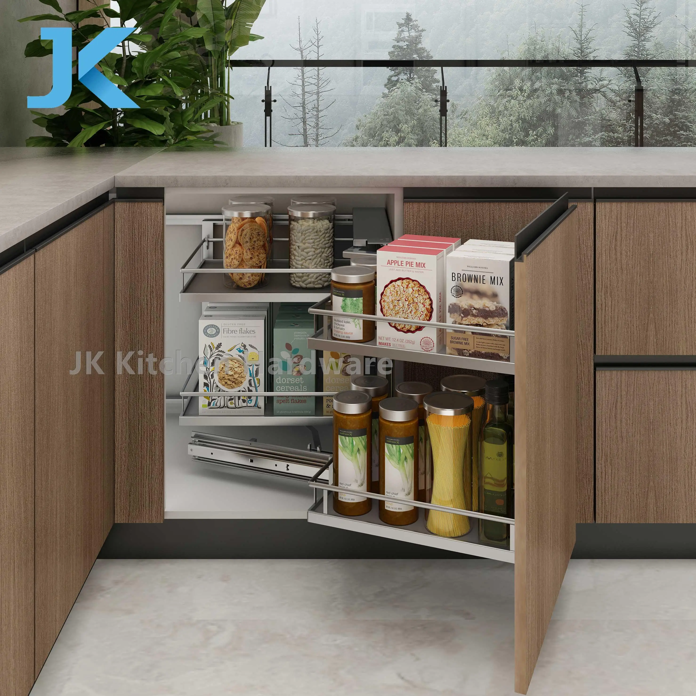 Аксессуары для кухни 2 слоя JK по низкой цене для мягкого закрытия дверцы Волшебный уголок
