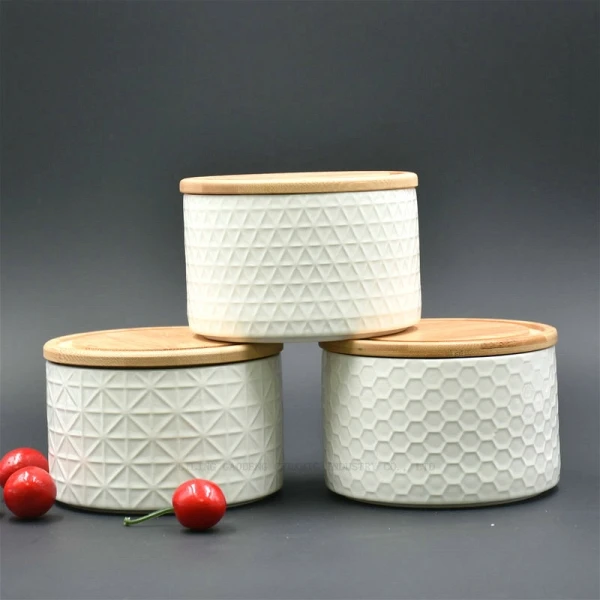 Tea Canister Set White Ceramic with Bamboo Ring Storage Bottles & Jars New Bone China Unique Coffee Mug Elegant Flexible 3000pcs