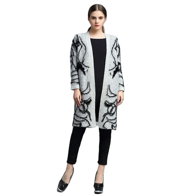 Новое поступление красота голова открытой передней плюс размеры для женщин свитер пальто