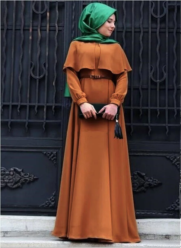 Kai Chen 2021 Islamic Clothing Prayer Muslim Long Sleeve Solid Color Elegant Ethnic Cape Dress