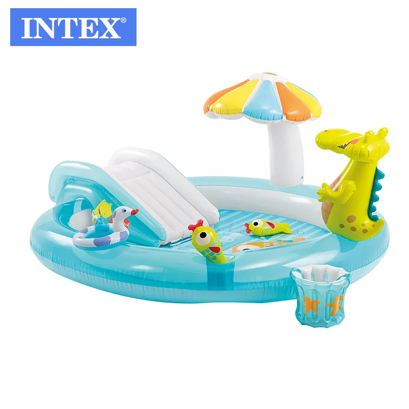 INTEX57129 Sprinkler Kids Pool With Spray Summer Fun Game Children Inflatable Water Park