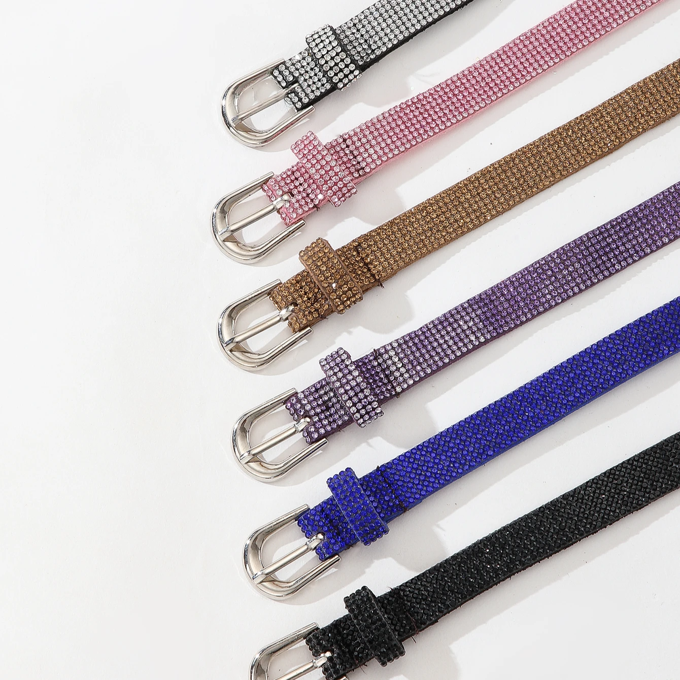 Fashion Luxury Strap Diamond Western Crystal Studded Cowgirl Cowboy Rhinestones Belts For Women Black Women Rhinestone Belt