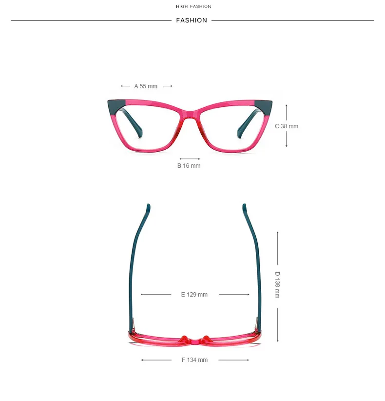 
New product 2021 street fashion design cat eye optic frame glasses for computer glasses anti ray blue light blocking glasses 