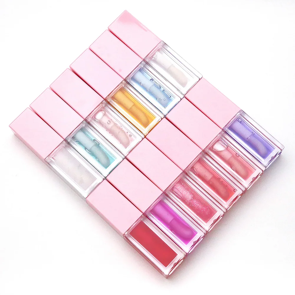 Private Label Vegan Lip Gloss Base Organic Moisturizing Lip Oil with Glitter Plumping Fruit Formula Luxury Makeup Lip Care