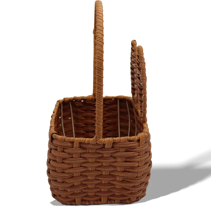 Indoor Outdoor Rabbit Kids Gift Hiking Trip Camping Food Rattan Wicker Picnic Storage Basket Box