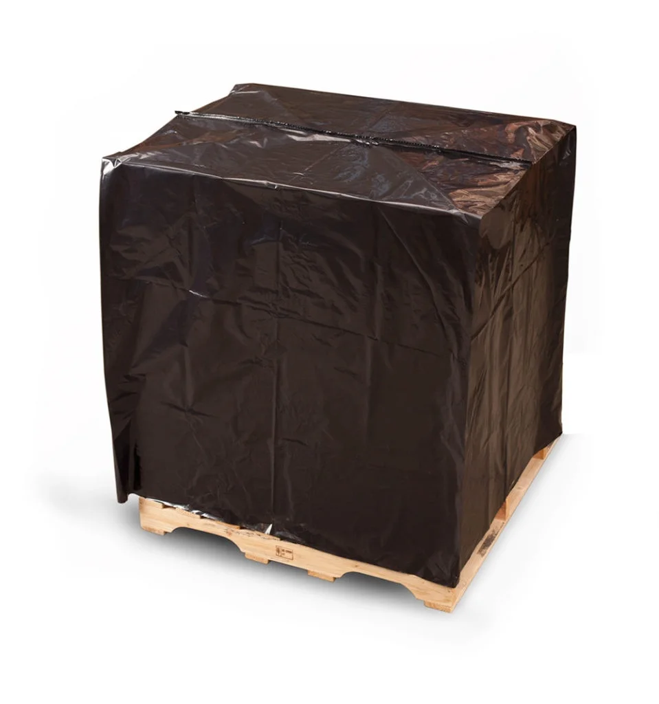 Pe Waterproof Transparent Black Plastic Bag Wrapping Top Pallet Cover