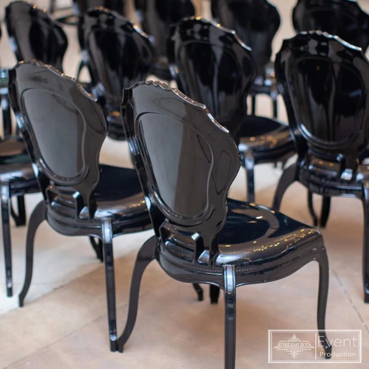 Event wedding outdoor plastic cafe chairs black and white dining chair for banquet PC chair wedding
