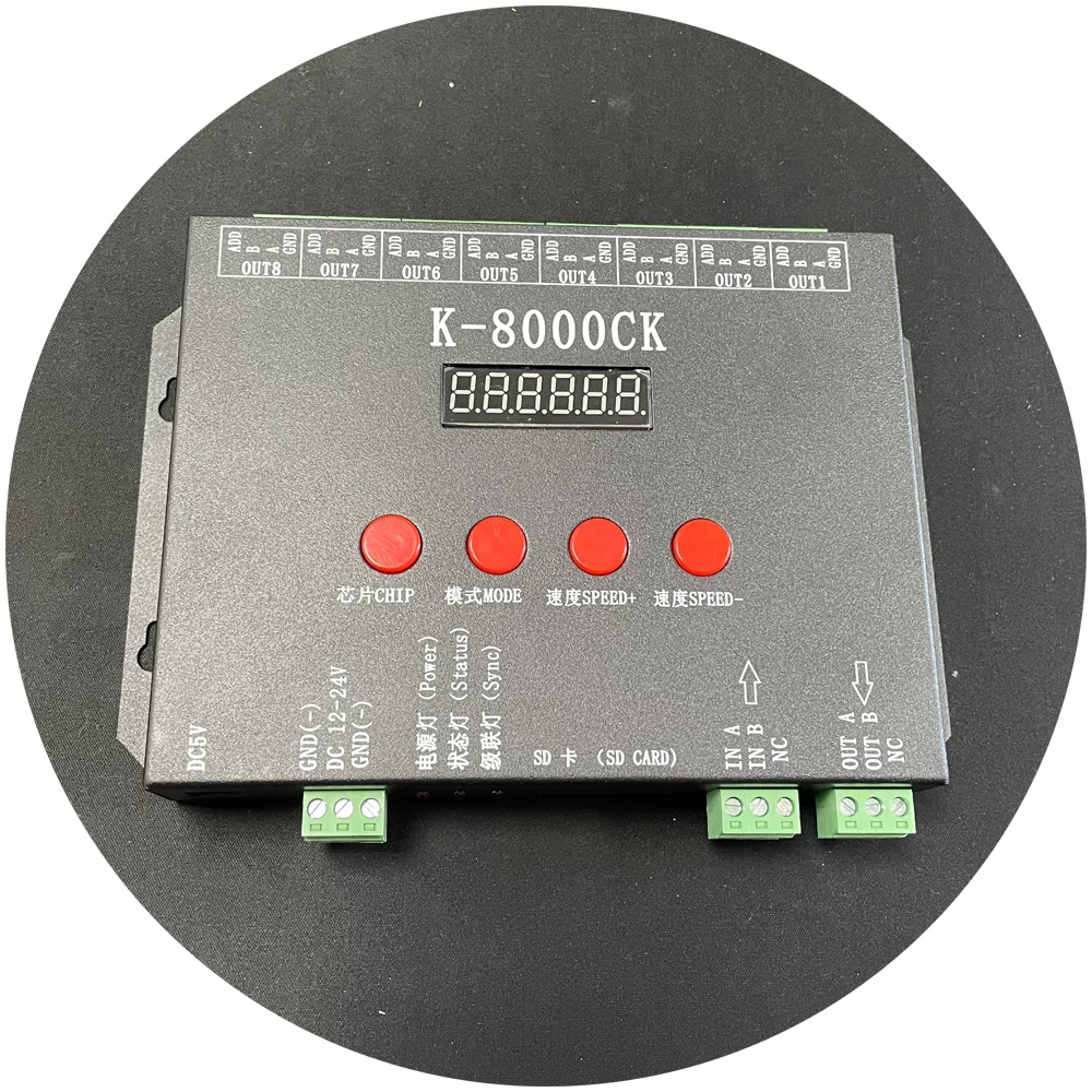 Светодиодный пиксельный контроллер K-8000ck K8000CK цифровой DMX SPI сигнала с SD картой LedEdie Программирование программного обеспечения