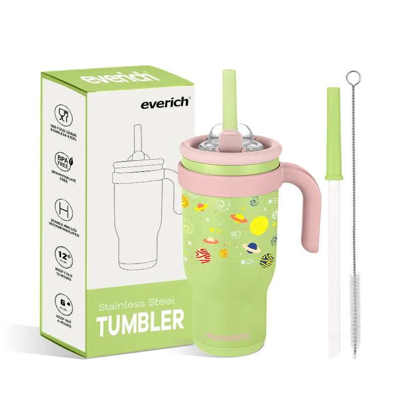 18oz Portable Stainless Steel Tumbler With Handle Vacuum Cup Flip