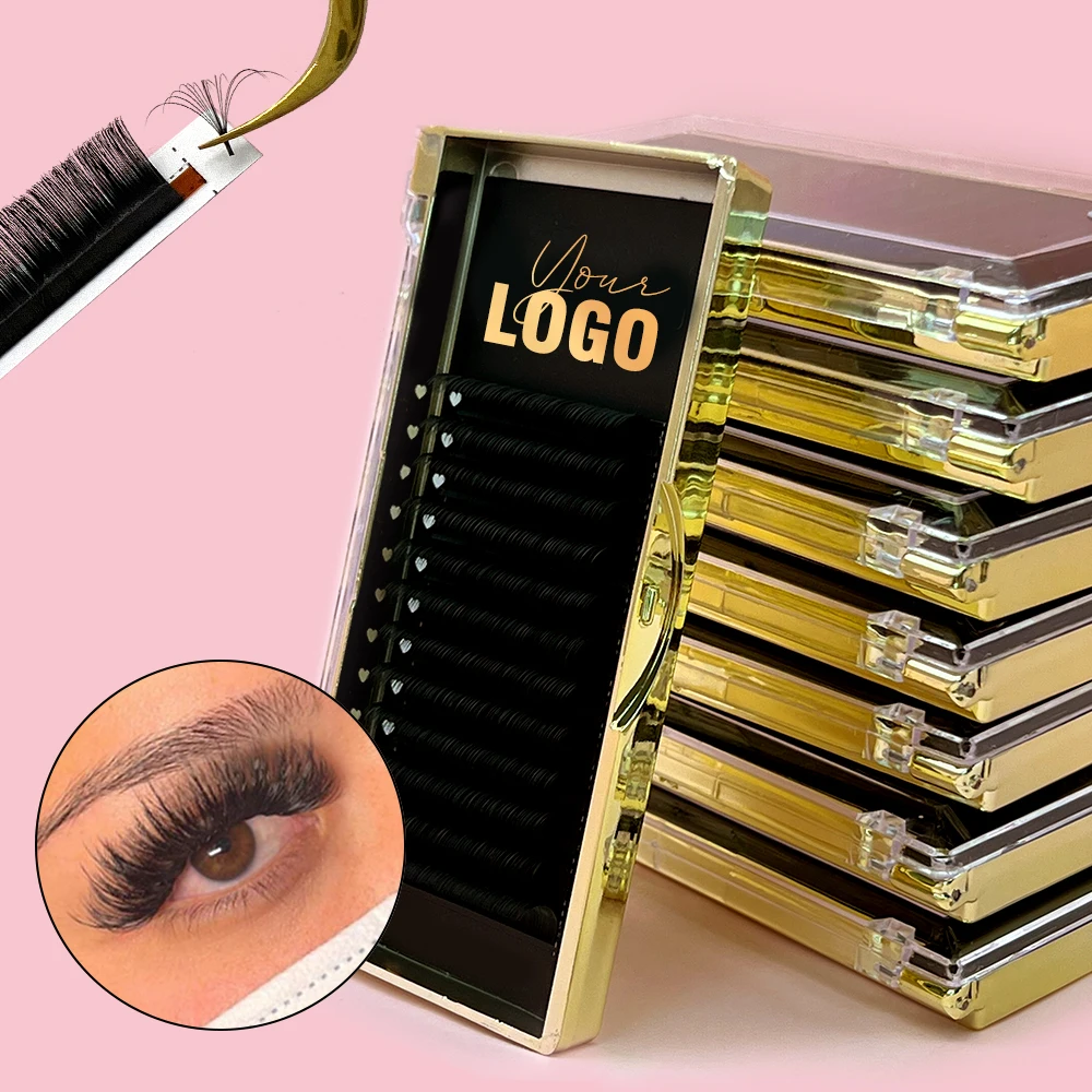 Supply Private Label Luxury Deep Black Matte Korea Lashes False Eyelashes Individual Silk Volume Eyelash Extension