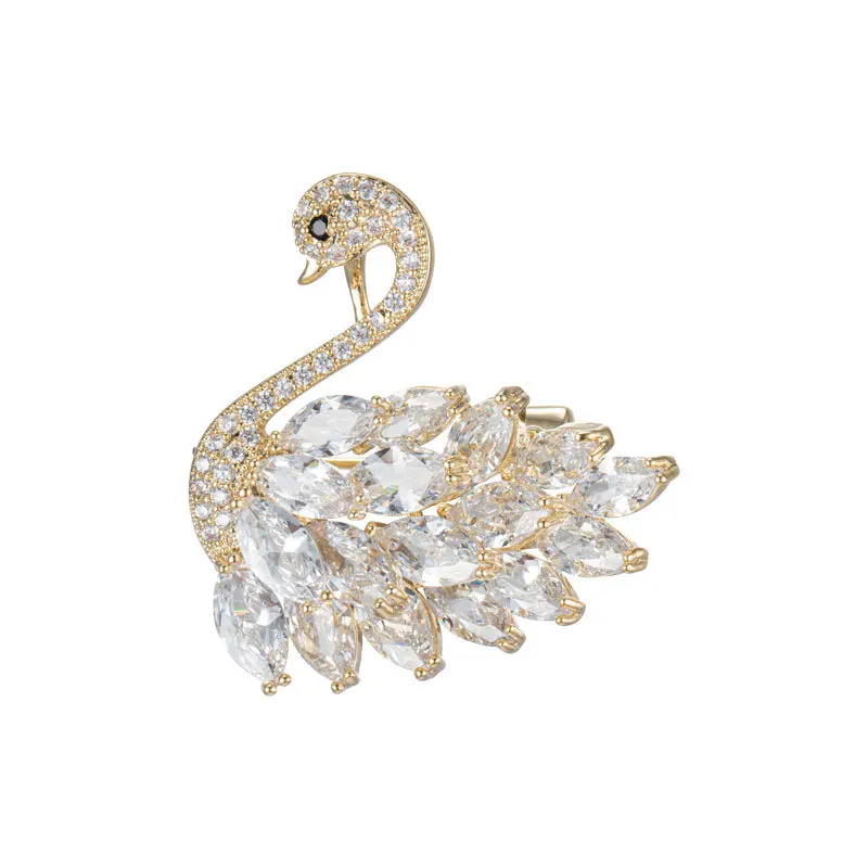 XZ-071 Swans Brooch High-end Atmosphere Luxury Cute Floral Japanese INS Personalized  Collar Pin Accessories