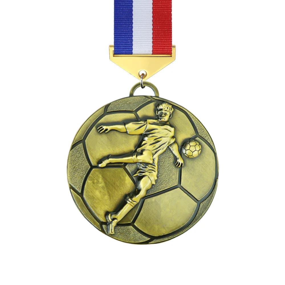 Custom Wholesale Sports Meeting Football Medals Promotion Souvenir American Football Games Metal School Medal Soccer Medals