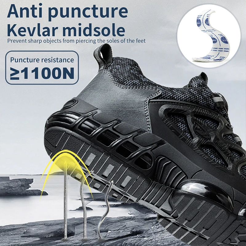 Hot Selling Industrial Breathable Men Working Non-slip comfort Sneakers Steel Toe Lightweight Safety Shoes for Men Women
