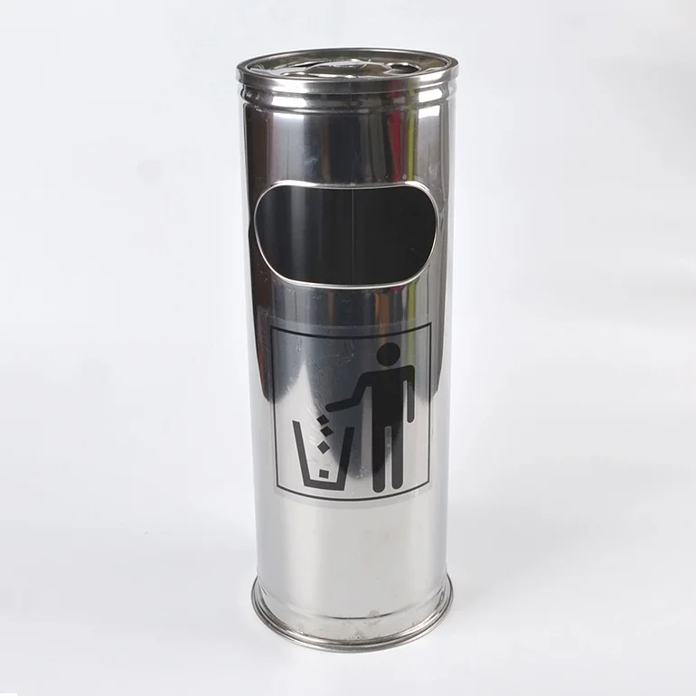 Stainless steel round peel barrel ash barrel hotel lobby elevator port Ashtray trash can