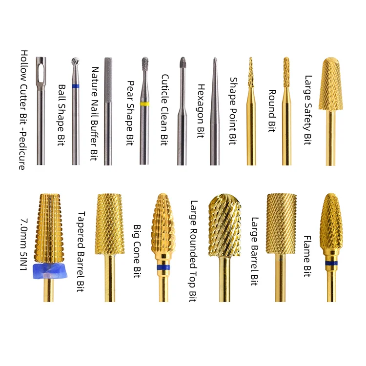 Large Corn Shape Head Tungsten Carbide Nail Drill Bits Beauty Nail Salon Manicure Drill Remove Nail Polish Hard Glue Drill Burr