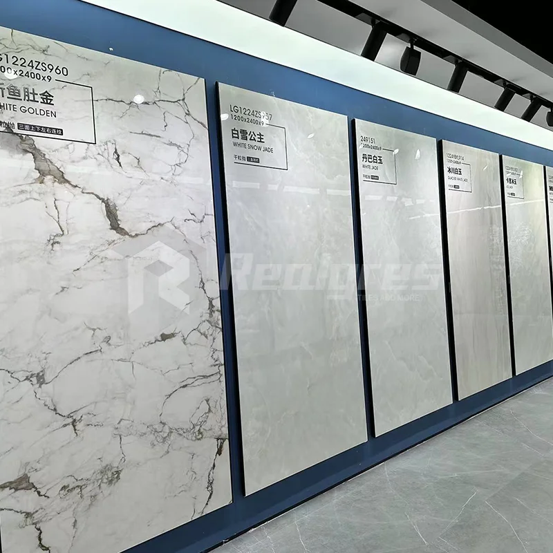 Realgres 9 Mm Floor And Wall Big Size Porcelain Slab Silky Surface Marble Look Light Grey Porcelain Slab