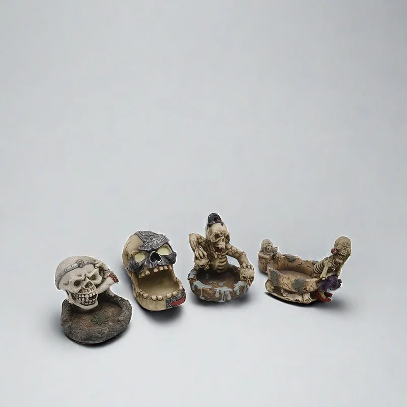 CN Factory Cheap Personalized Creative Cartoon Cigarette Skull Ashtray Various Design Resin Cigar