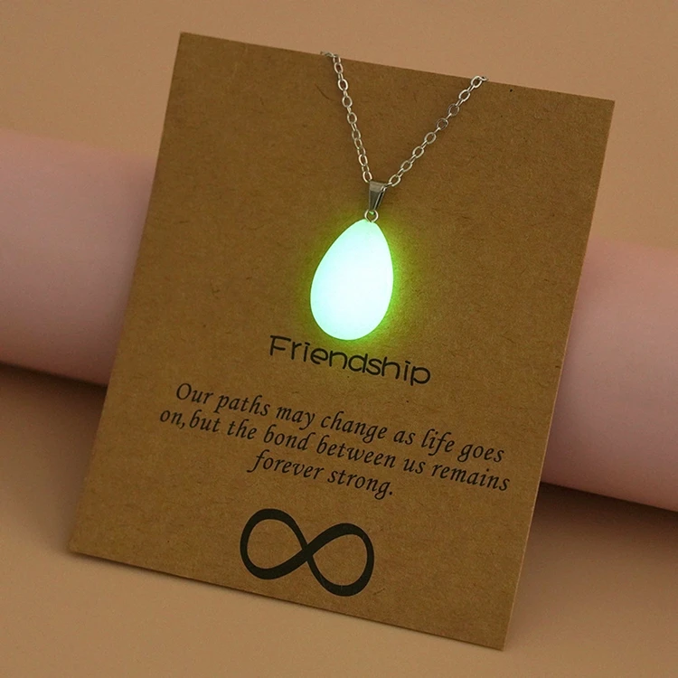 Fashion Fine Jewelry Punk Style Glow In the Dark Charms Arrow Drop Love Corss Hollow Luminous Necklace for Women Men and Child