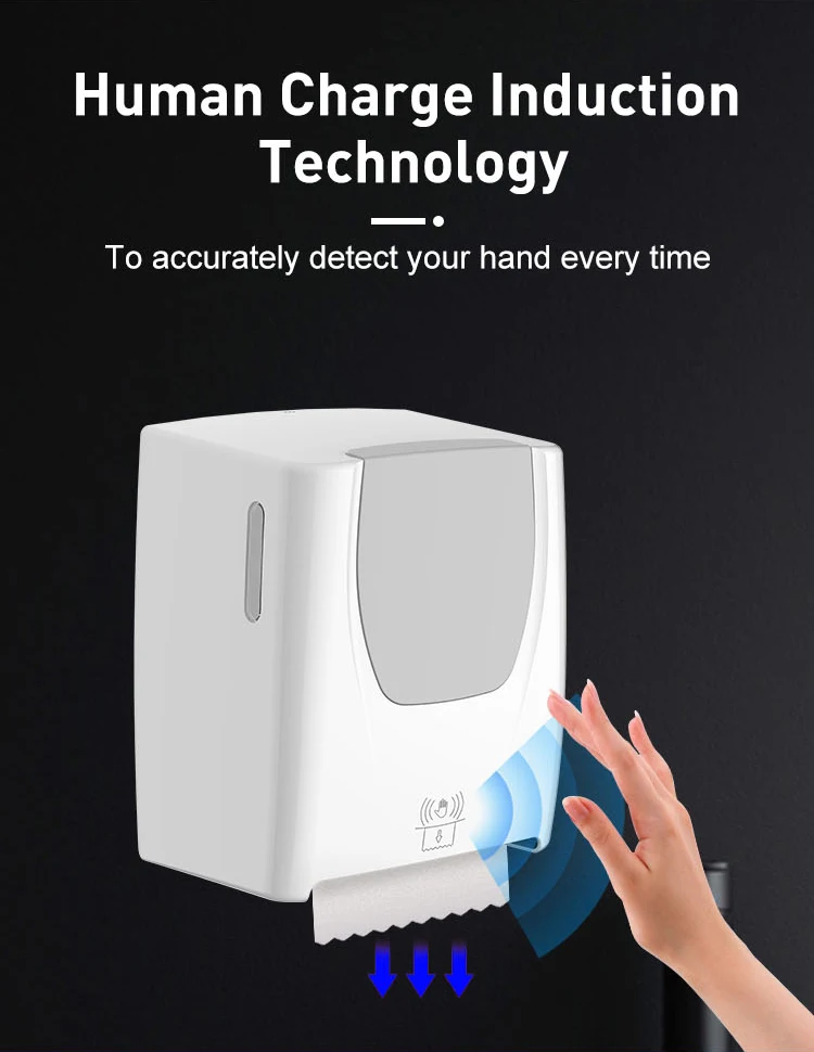 2023 Commercial Toilet Plastic Wall Mounted Jumbo Roll Electric Sensor Paper Towel Tissue Roll Dispenser