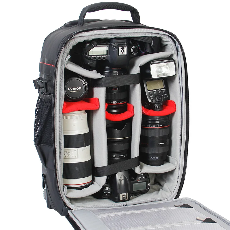 
Eirmai Convertible Rolling Camera Backpack Bag - 14.5x11.8x24.4 inches Inches, Black 