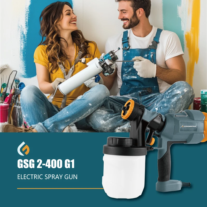 GRANDFAR Electric Power Sprayer 800ml 32000rpm Lightweight 450w Portable 240v Multi-function DIY Paint Spray Gun