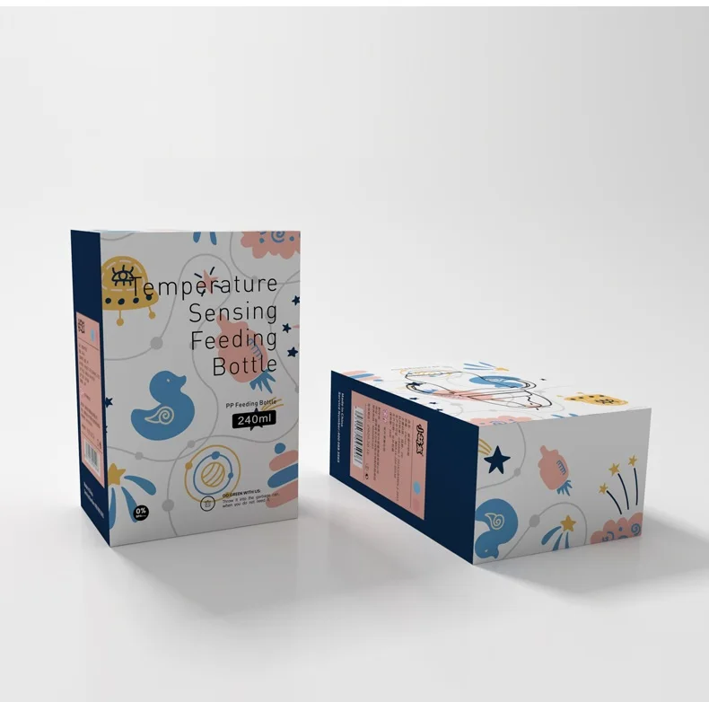 Baby Feeding Supplies Food Grade PP Plastic Milk Bottle BPA Free Feeding Temperature Sensing Baby Bottle