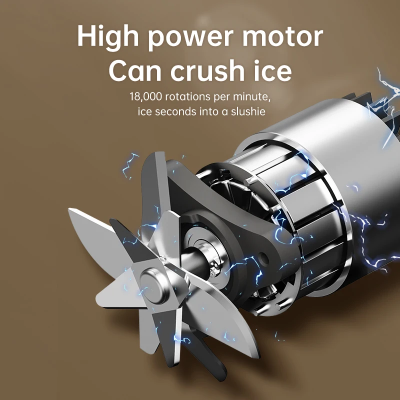 Electric USB Portable Juicer Mini Blender and Smoothies Four Blades Great for Mixing Portable Blender