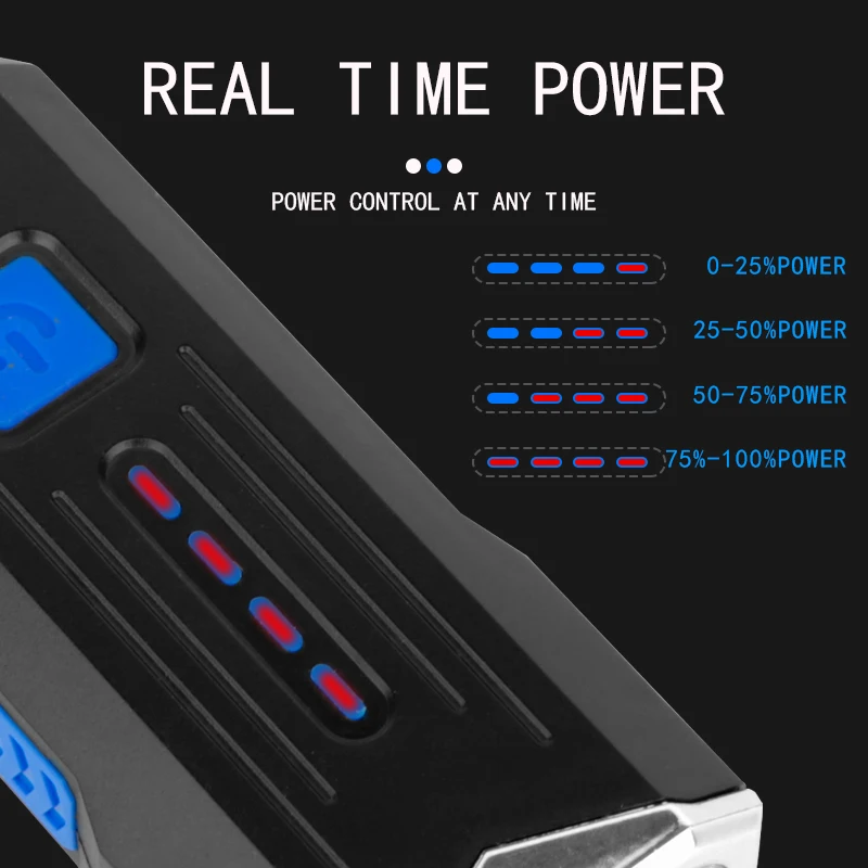 Horn Power Bank Display колокольчик USB перезаряжаемая фара задняя водонепроницаемый светодиодный велосипедный передний задний свет
