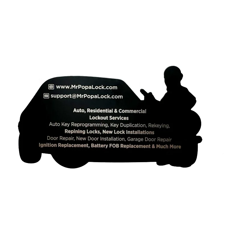 Creative Custom Car Shape Size Color Stainless Steel Metal Card Printing Metal Visiting Card Black Metal Business Card With Logo