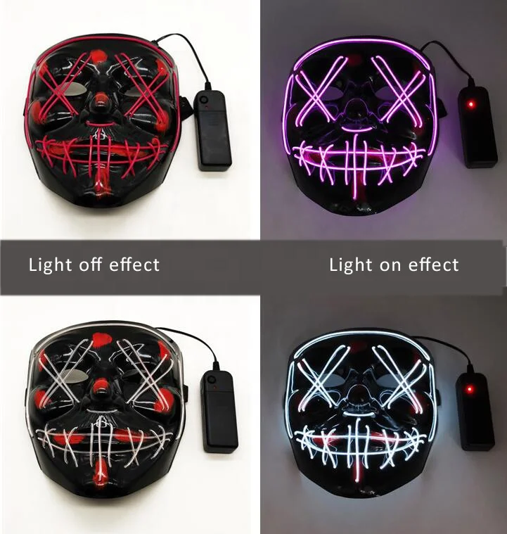 In Stock EL Light up Party Mask For Halloween Decoration
