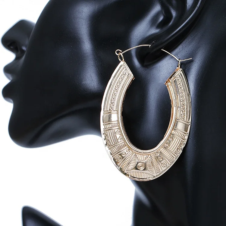 Bohemia gold plated Bamboo Hoop Earrings