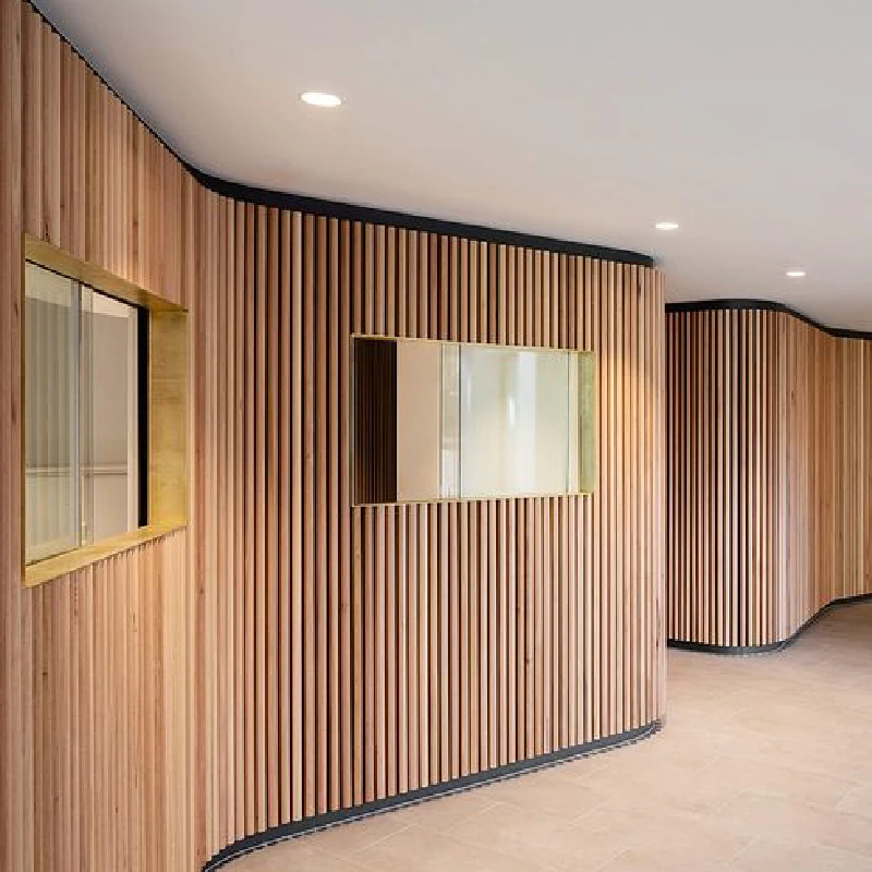 XHWOOD flexible wood decorative panels 3D acoustic wall panels MDF composite ACU wood slat soundproof akupanel acoustic panel