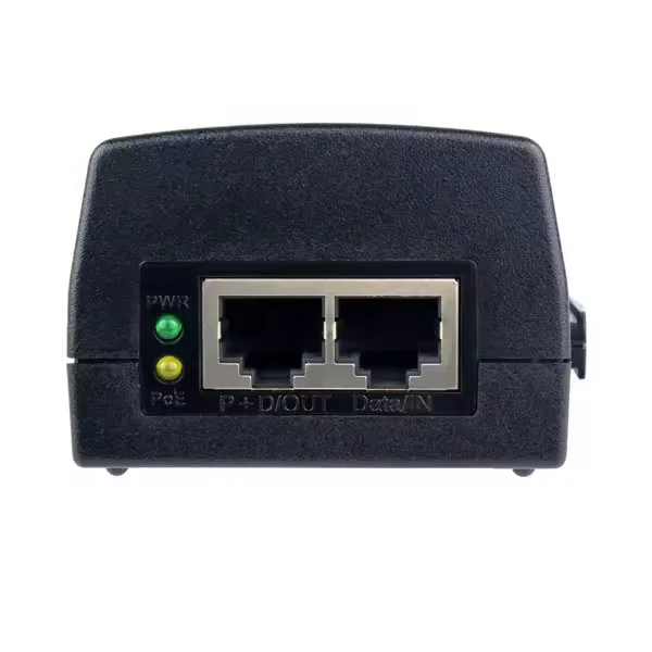 2 Port Ethernet Injector Power Supply Adapter for CCTV IP Camera 1000Mbps Gigabit 60W POE Injector Adapter Switch
