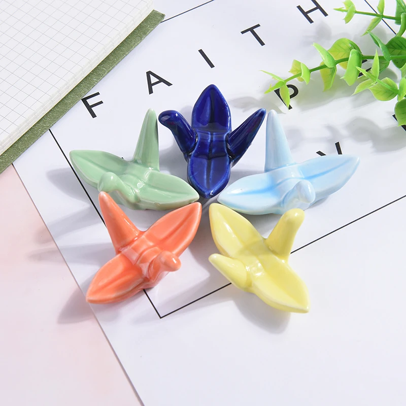 Paper Cranes Origami Chopstick Holder Chopstick Holders Rack Stand Tableware Ceramic Spoon Forks Knife Rest Durable Lovely