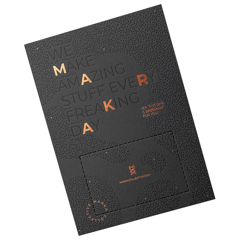 Высококачественная плотная визитная карточка с золотым тиснением в хлопковой бумаге