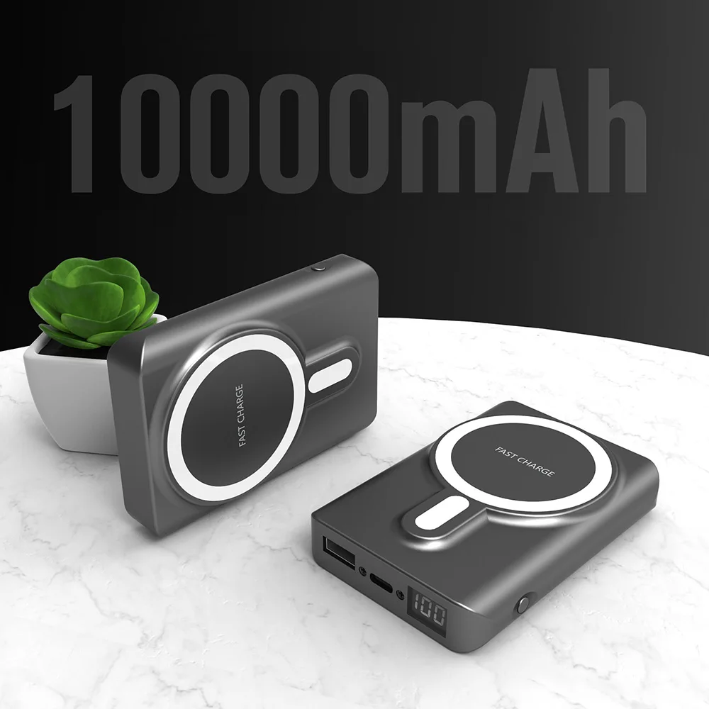15W 20000mah magnetic USB wireless charger mobile portible power bank station for android and original iphone