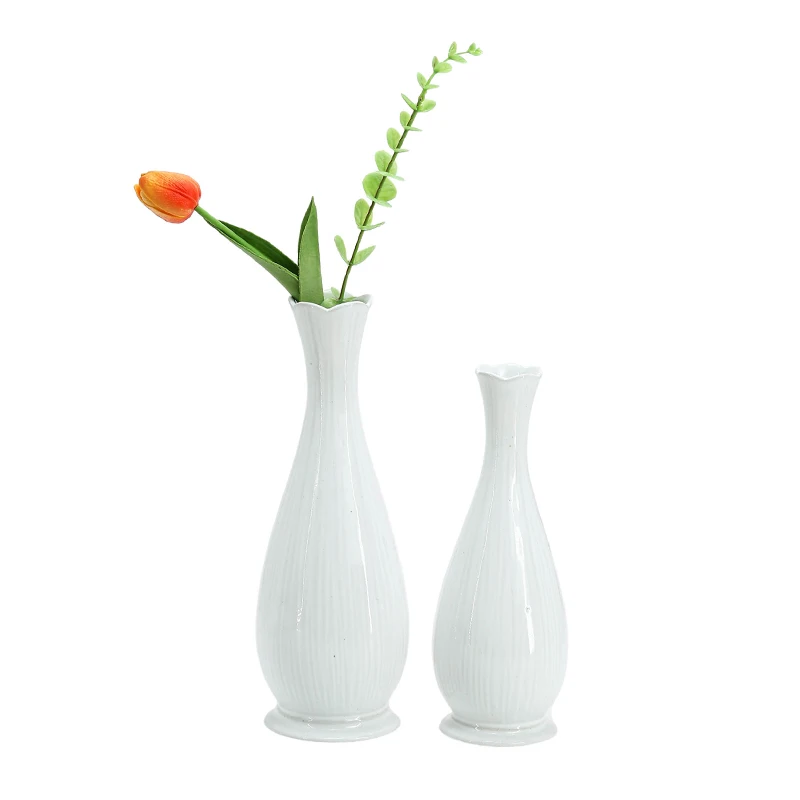 Flower Vase for Pampas Grass Eucalyptus Ceramic White Bud Vases