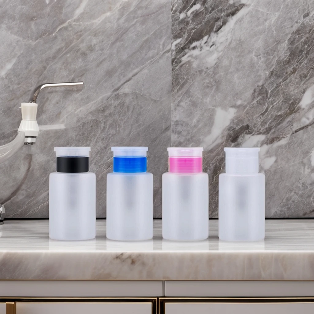 Custom 60ml 80ml 100ml 120ml 150ml PE Plastic Empty Pump Dispenser Nail Polish Remover Bottle For Cleaning