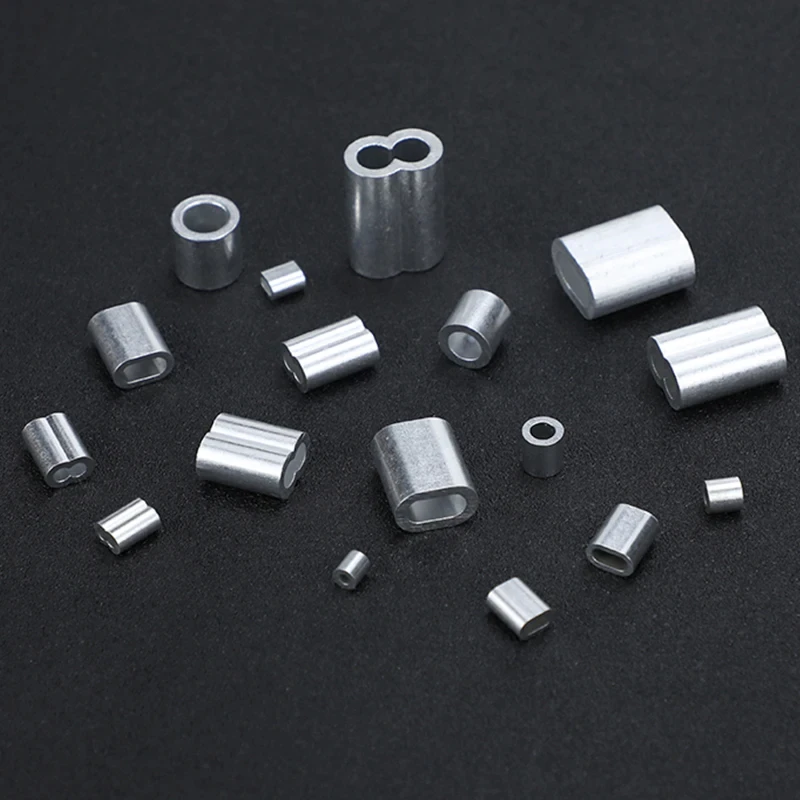 Wire Rope Fixed Sleeve Pressed Oval Aluminum Clip ConnectoWire Rope Fixed Aluminum Sleeve Pressed Oval Aluminum Clip Co