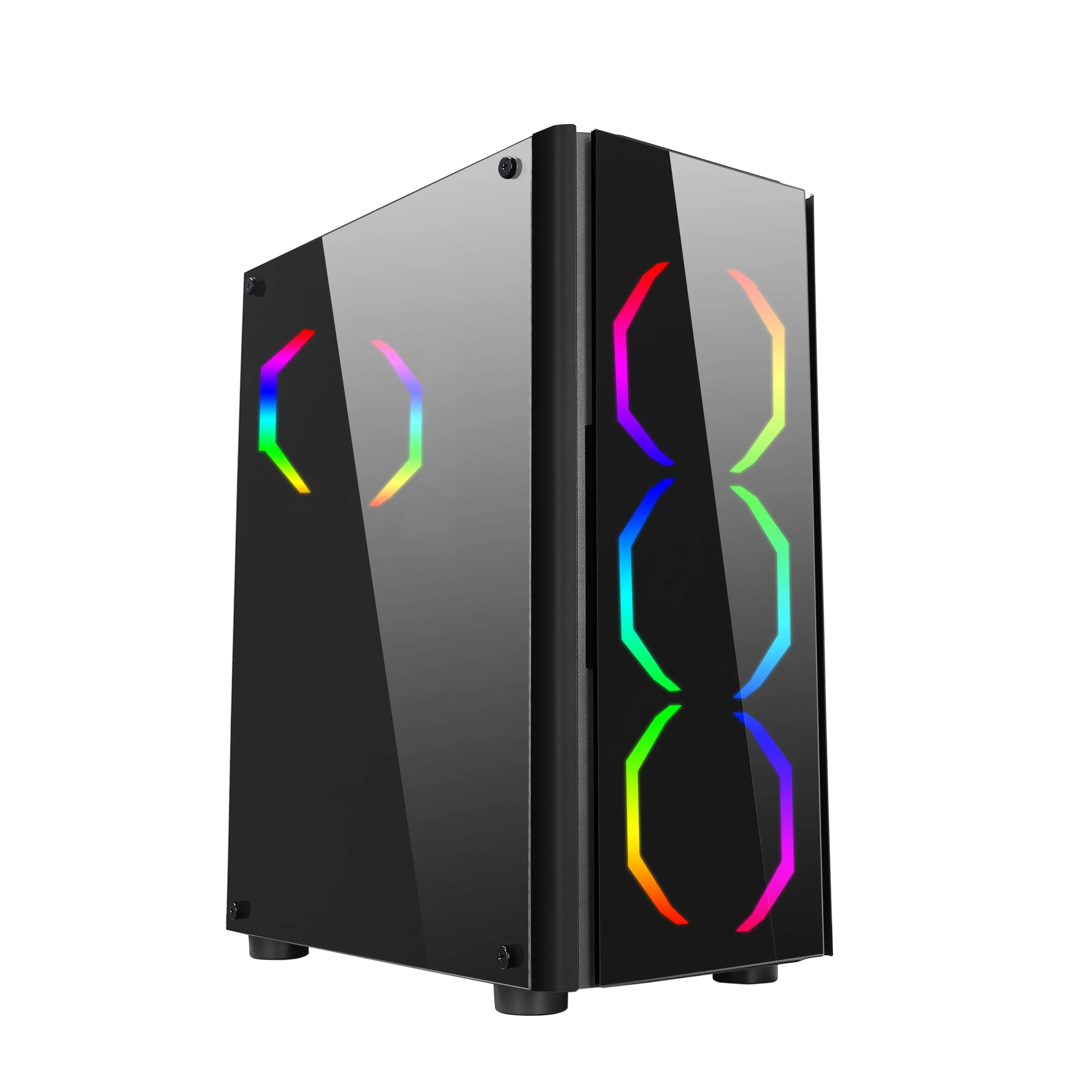  Одно Кольцо RGB вентилятор установленный на закаленного стекла блок питания ATX игровой